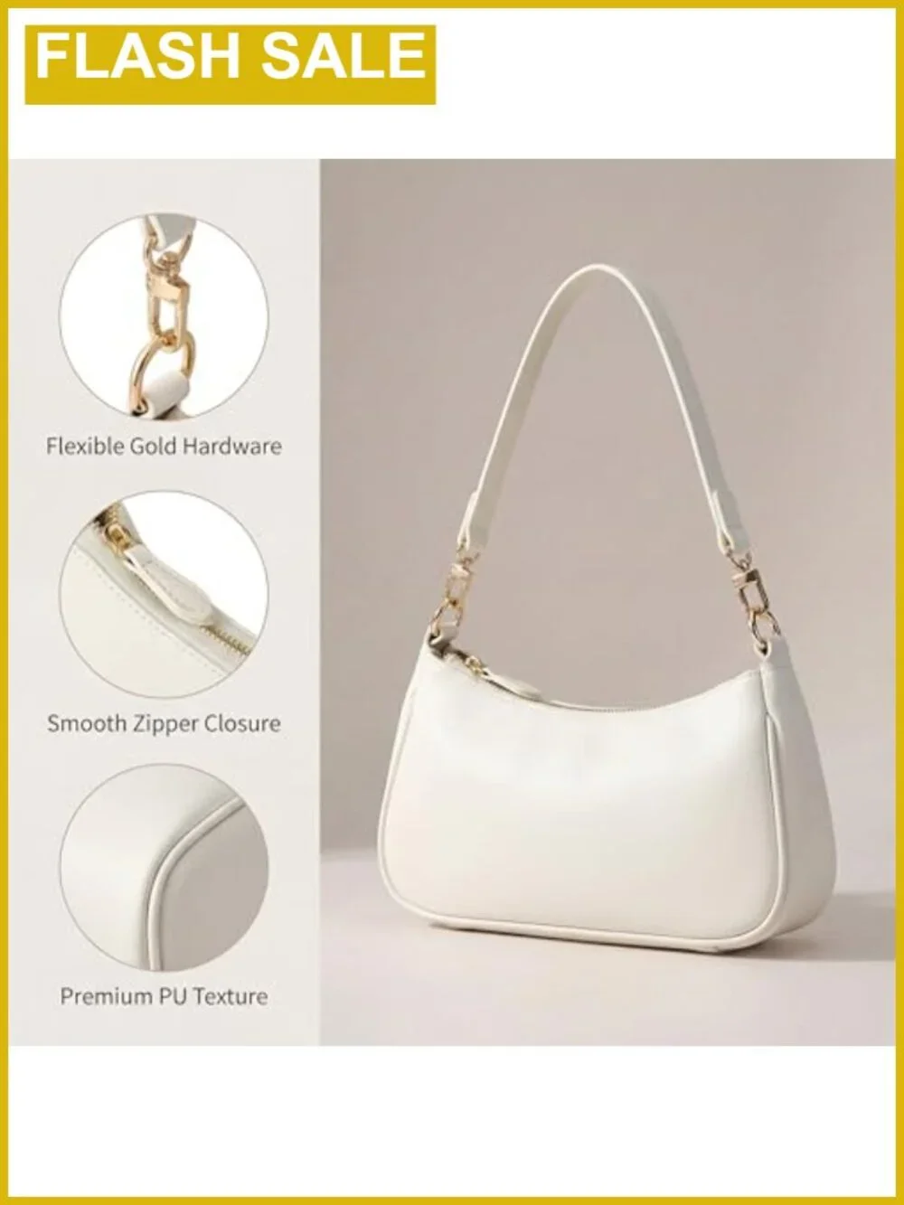 PU Leather Small Hobo Shoulder Bag with Removable Straps Crossbody Tote Purse